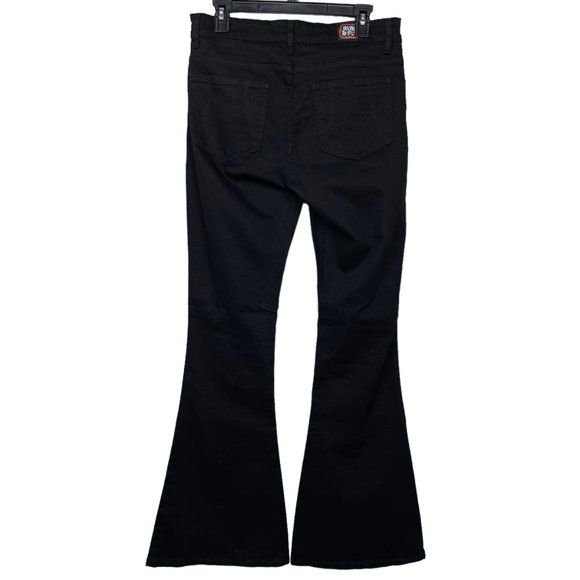 Run & Fly Rock N Roll Bell Bottom Flare Jeans Black Stretch Men's 32L 60s 70s - Picture 4 of 8